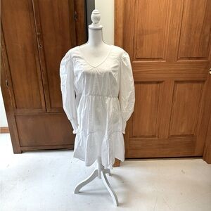 Eloquii tiered cotton dress embroidered puff sleeve size 16 prairie dress